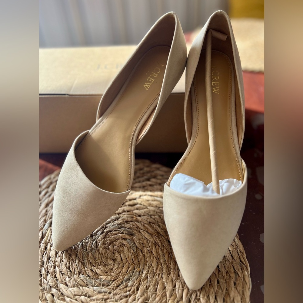 J.Crew Sueded Zoe D’Orsay Flats Shoes ~ Women’s size 10 BNIB!